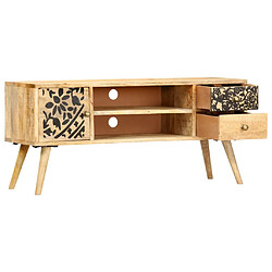 vidaXL Meuble TV 100x30x45 cm bois massif de manguier