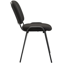 Avis Decoshop26 Chaise visiteur empilable zone d'attente en tissu noir piètement à 4 pieds en métal noir 10_0003401