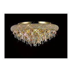 Luminaire Center Plafonnier Alexetra 7 Ampoules doré/cristal Coloris : doré Diamètre en Cm : 50 Hauteur en Cm : 23 Poids en Kilos : 7,6 Nombre d'ampoules : 7 Type d'ampoule : E14 Puissance Max en W : 60 Ampoules