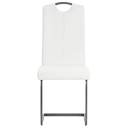 Avis Maison Chic Lot de 2 Chaises à manger cantilever,Chaises de cuisine style scandinave - blanc similicuir -MN65708