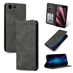 Wewoo Housse Coque Etui à rabat horizontal magnétique en cuir Skin Feel Business pour Sony Xperia XZ4 Compact Gris foncé