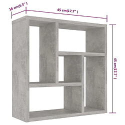 vidaXL Étagère murale Gris béton 45,1x16x45,1 cm Bois d’ingénierie pas cher