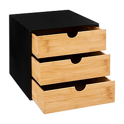 Pegane Organiseur de rangement verticale pour bureau coloris naturel, noir - Longueur 25 x Profondeur 31 x Hauteur 25 cm