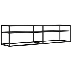 Maison Chic Meuble TV scandinave - Banc TV pour salon noir 160x40x40,5 cm verre trempé -MN88091