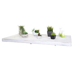 Mendler Table murale HWC-H48, table pliante murale en bois massif ~ 100x50cm shabby blanc