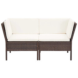 Acheter Maison Chic Salon de jardin 6 pcs + coussins - Mobilier/Meubles de jardin - Table et chaises d'extérieur Résine tressée Marron -MN23477