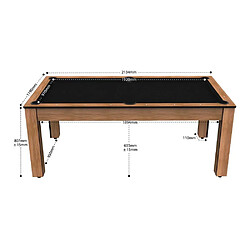 Avis De Faugeres Billard convertible table 8 personnes Arizona (plateau et accessoires en option) Hêtre boisé , Noir (plateau)