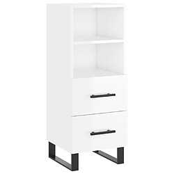 Acheter vidaXL Buffet haut Blanc brillant 34,5x34x180 cm Bois d'ingénierie