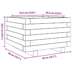 vidaXL Jardinière cire marron 40x40x26,5 cm bois de pin massif pas cher