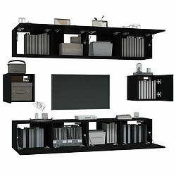 Acheter Maison Chic Ensemble de meubles TV 6 pcs | Banc TV Moderne pour salon | Meuble de Rangement - Noir Bois d'ingénierie -MN44053