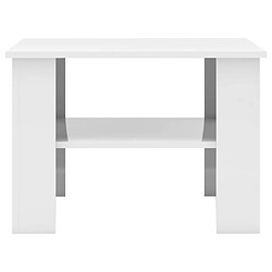 Acheter Maison Chic Table basse,Table Console Table d'appoint, Table pour salon Blanc brillant 60 x 60 x 42 cm Aggloméré -MN25000