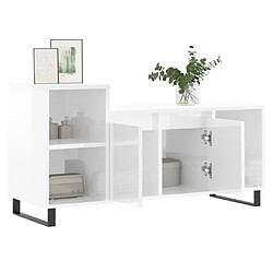 Acheter Maison Chic Meuble TV scandinave - Banc TV pour salon Blanc brillant 100x35x55 cm Bois d'ingénierie -MN49230