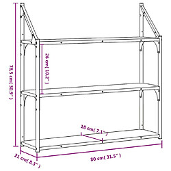 vidaXL Étagère murale 3 niveaux sonoma gris 80x21x78,5 cm pas cher