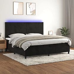 vidaXL Sommier à lattes de lit et matelas LED Noir 200x200 cm Velours