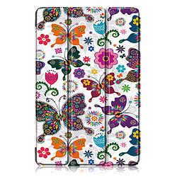 Etui en PU motif imprimé tri-pliure avec support joli motif papillons pour votre Samsung Galaxy Tab S5e SM-T720/SM-T725