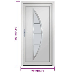 vidaXL Porte d'entrée blanc 98x190 cm PVC pas cher