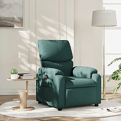 vidaXL Fauteuil inclinable Vert foncé Tissu