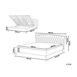 Avis Beliani Lit avec avec coffre en velours gris foncé 180 x 200 METZ