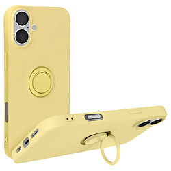 Avizar Coque pour iPhone 16 Bague Support Silicone Flexible Jaune