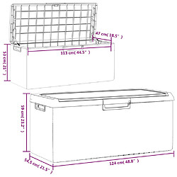 vidaXL Boîte de rangement jardin coussin de siège marron 350 L PP pas cher