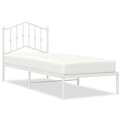 Maison Chic Lit adulte - Cadre de lit métal avec tête de lit,Structure du lit Contemporain pour chambre blanc 80x200 cm -MN34432