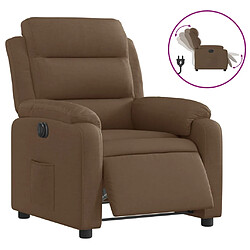 vidaXL Fauteuil inclinable électrique Marron Tissu