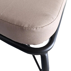 Chaise de Jardin Chillvert Tivoli Acier 40,5x50,5x89 cm Empilable Noir avec Coussin