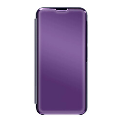 Avizar Étui Clear View pour Samsung A14 4G et 5G Miroir Support Vidéo Violet foncé