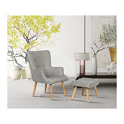 Habitat Et Jardin Fauteuil style scandinave en tissu Odense - 1 place - Gris clair