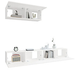 Avis vidaXL Ensemble de meubles TV 3 pcs Blanc Bois d'ingénierie