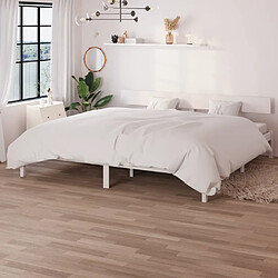 vidaXL Cadre de lit sans matelas blanc bois massif 200x200 cm