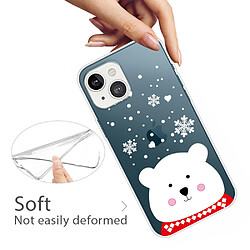 Coque en TPU antichoc, motif de Noël, antichute pour votre iPhone 14 Plus - Ours potelé