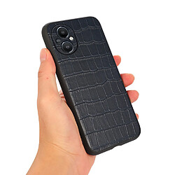 Coque en TPU + cuir véritable texture crocodile, anti-rayures, bleu pour votre OnePlus Nord N20 5G