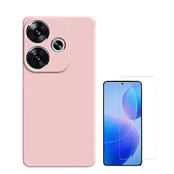 NIS Kit Verre Transparent + Coque Silicone Poco F6 Rose