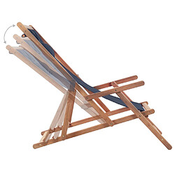 Acheter vidaXL Chaise pliable de plage Tissu et cadre en bois Bleu