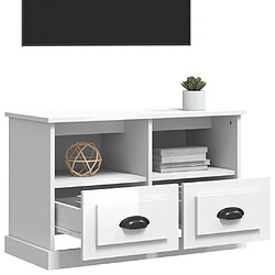 Acheter Maison Chic Meuble TV scandinave - Banc TV pour salon blanc brillant 80x35x50 cm bois d'ingénierie -MN47922