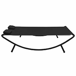 Avis Maison Chic Chaise longue d'extérieur| Bain de soleil Relax | Transat tissu noir -GKD42610