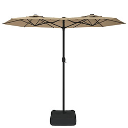 Avis vidaXL Parasol de jardin à double tête avec LED taupe 316x240 cm