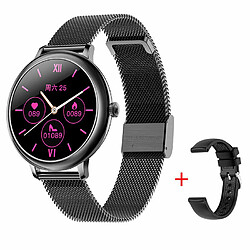 Chrono Smartwatch, Fitness Tracker IP68 Montre de sport étanche Montre intelligente avec moniteur de fréquence cardiaque et moniteur d'oxygène dans le sang pour femmes Hommes , Données de santé et de remise en forme pour les femmes(noir)