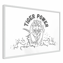 Paris Prix Affiche Murale Encadrée Inner Tiger 30 x 20 cm Blanc