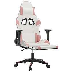 Avis Maison Chic Chaise de jeu, Chaise gaming de massage avec repose-pied, Fauteuil gamer,Chaise de Bureau Blanc&Rose Similicuir -GKD37396