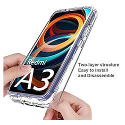 Htdmobiles Coque pour Xiaomi Redmi A3 / Poco C61 4G - housse etui silicone gel fine 360 integrale (avant et arriere) + film ecran - TRANSPARENT