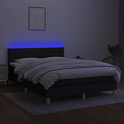 Avis vidaXL Sommier à lattes de lit avec matelas LED Noir 140x190 cm Tissu