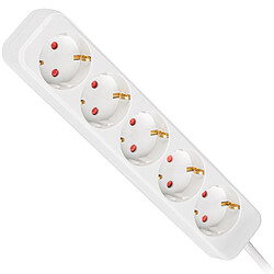 Lanberg Multiprise 5 Schuko 10A câble 1,5 mètres blanc