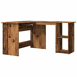 vidaXL Bureau d'angle vieux bois 120x140x75 cm bois d'ingénierie