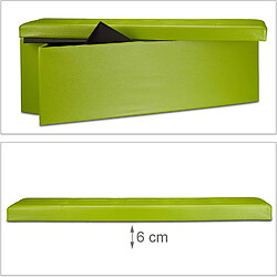 Helloshop26 Tabouret pliant synthétique pouf de rangement pliant pliable 114 cm vert 13_0002807_2