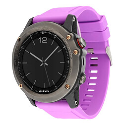 Bracelet en silicone 22mm souple avec boucle de couleur argent violet pour votre Garmin Fenix 5/5 Plus/Forerunner 935