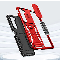 Avizar Coque pour Samsung Galaxy Z Fold 5 Antichoc Cache Caméra Bague Support Rouge pas cher