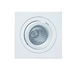 Inspired Downlight encastré pivotant carré 9,2 cm 1 x GU10 Max 50W blanc mat