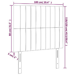 vidaXL Têtes de lit 2 pcs Vert foncé 100x5x78/88 cm Velours pas cher